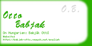 otto babjak business card